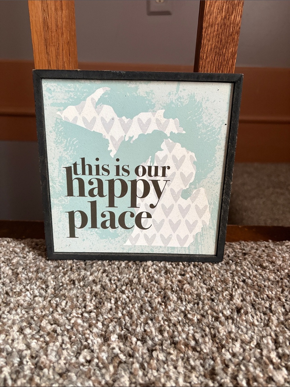 This Is Our Happy Place Wall Accent - Mint/White